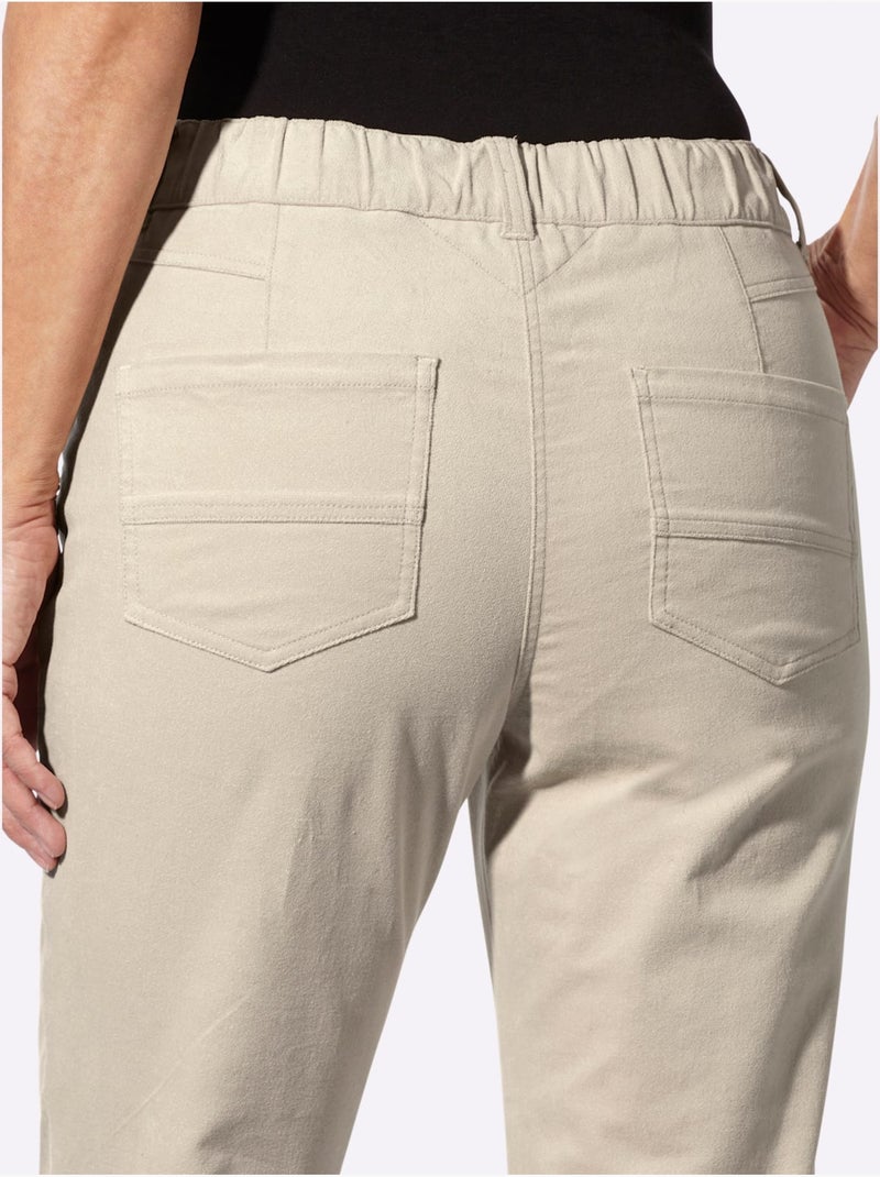 Pantalon 98% coton - taille standard - witt Sable - Kiabi