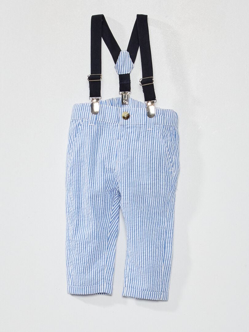 Pantalon à bretelles Bleu - Kiabi