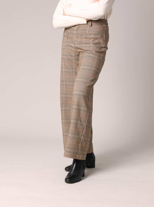 Pantalon à carreaux à jambes larges, style chic et confortable 'Deeluxe' - Kiabi