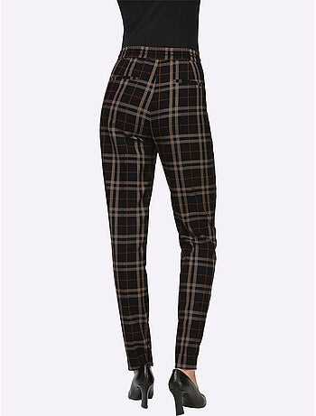 Pantalon à carreaux ceinture élastique, coulisse et lien à nouer - taille standard - helline