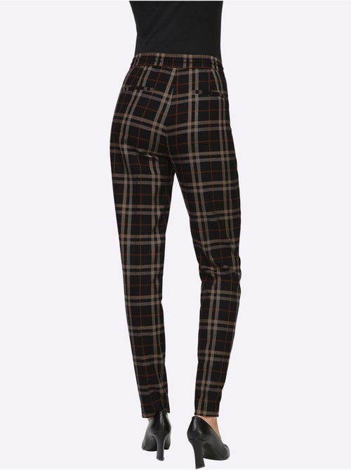 Pantalon à carreaux ceinture élastique, coulisse et lien à nouer - taille standard - helline - Kiabi