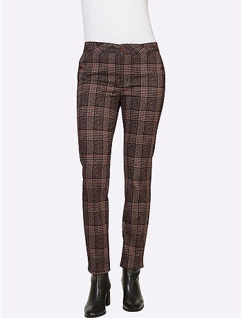 Pantalon à carreaux élasthanne - taille standard - helline