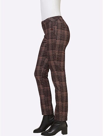 Pantalon à carreaux élasthanne - taille standard - helline