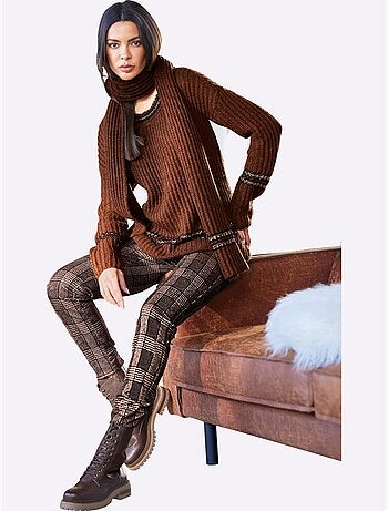 Pantalon à carreaux élasthanne - taille standard - helline