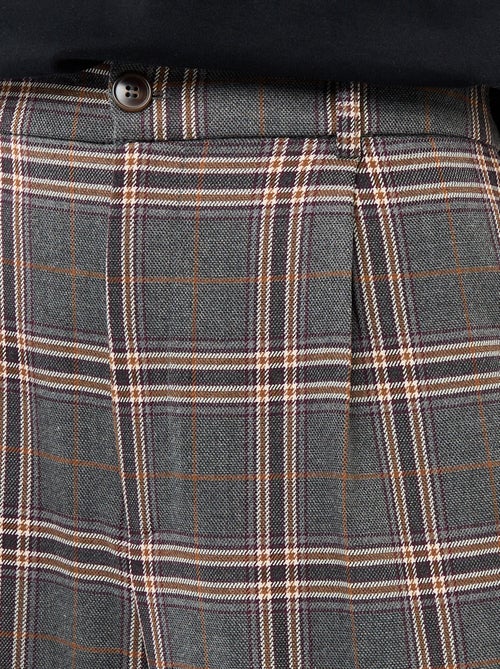 Pantalon à carreaux large fit - Kiabi