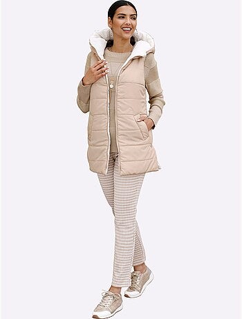 Pantalon à carreaux vichy avec ceinture élastique et poches - taille courte - moda vilona