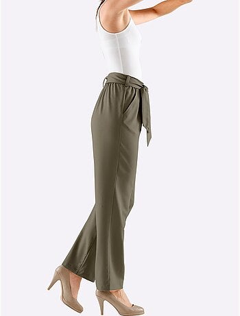 Pantalon confortable avec ceinture à nouer et poches pratiques - Taille courte - Witt