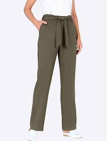 Pantalon confortable avec ceinture à nouer et poches pratiques - Taille courte - Witt