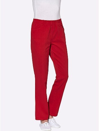 Pantalon à ceinture élastique avec 2 poches et rayures - taille courte - witt