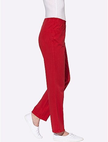 Pantalon à ceinture élastique avec 2 poches et rayures - taille courte - witt