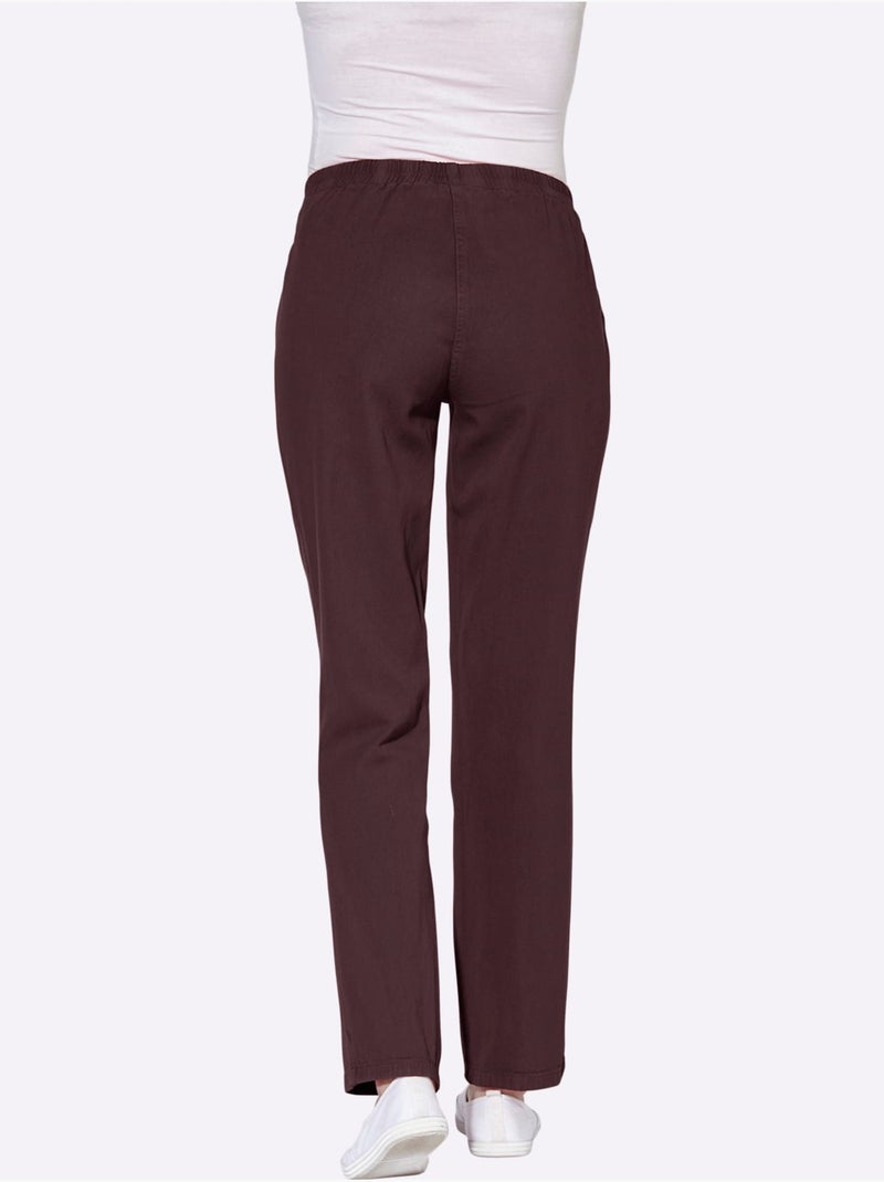 Pantalon à ceinture élastique avec 2 poches et finition sobre - Taille standard - Witt Violet - Kiabi