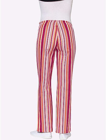 Pantalon à ceinture élastique avec 2 poches et rayures - Taille courte - Witt