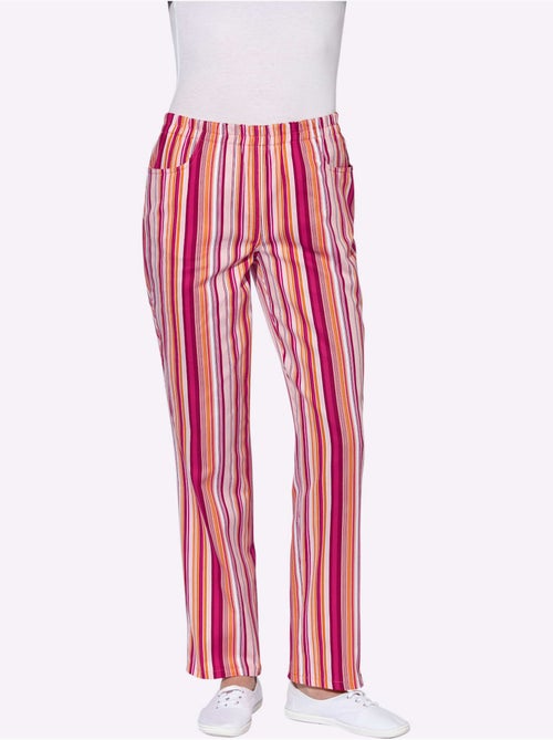 Pantalon à ceinture élastique avec 2 poches et rayures - Taille courte - Witt - Kiabi Pantalon à ceinture élastique avec 2 poches et rayures - Taille courte - Witt - Kiabi
