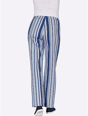 Pantalon à ceinture élastique avec 2 poches et rayures - Taille courte - Witt