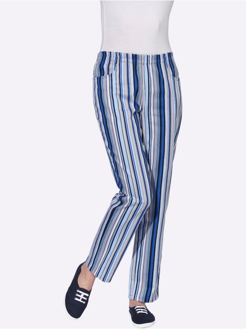 Pantalon à ceinture élastique avec 2 poches et rayures - Taille courte - Witt - Kiabi Pantalon à ceinture élastique avec 2 poches et rayures - Taille courte - Witt - Kiabi