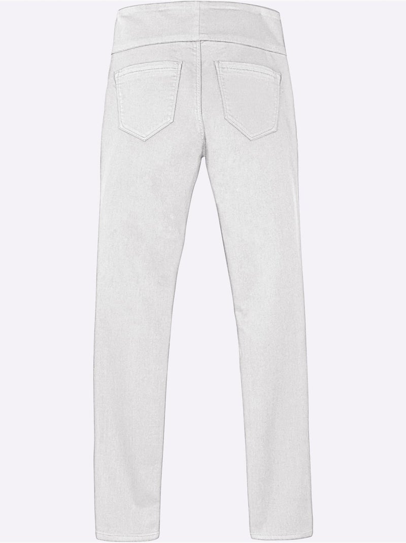 Pantalon à ceinture élastique avec 2 poches plaquées - taille standard - witt Blanc - Kiabi