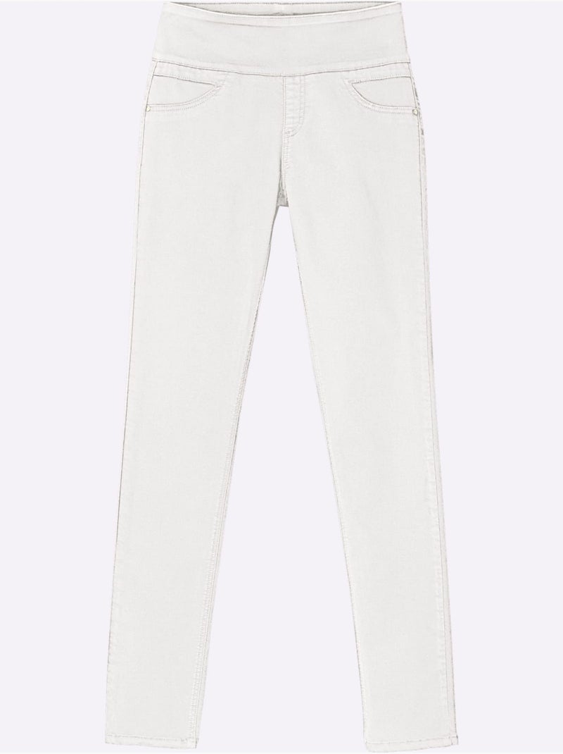 Pantalon à ceinture élastique avec 2 poches plaquées - taille standard - witt Blanc - Kiabi