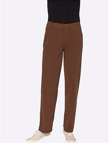 Pantalon à ceinture élastique avec 2 poches et rayures - Taille courte - Witt