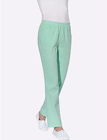 Pantalon à ceinture élastique avec 2 poches et rayures - taille courte - witt