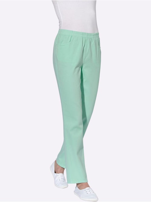 Pantalon à ceinture élastique avec deux poches et pieds larges - Taille courte - Witt - Kiabi Pantalon à ceinture élastique avec deux poches et pieds larges - Taille courte - Witt - Kiabi
