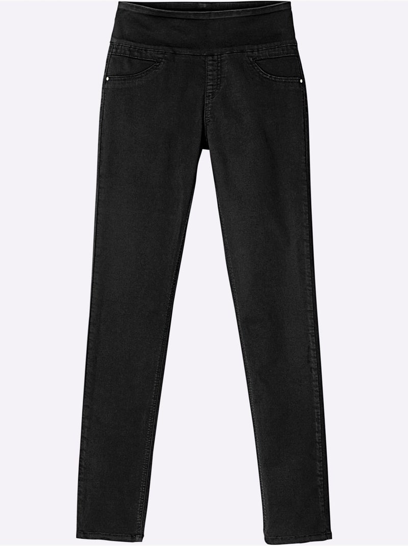 Pantalon à ceinture élastique avec fausses poches avant - Taille standard - Witt Noir - Kiabi