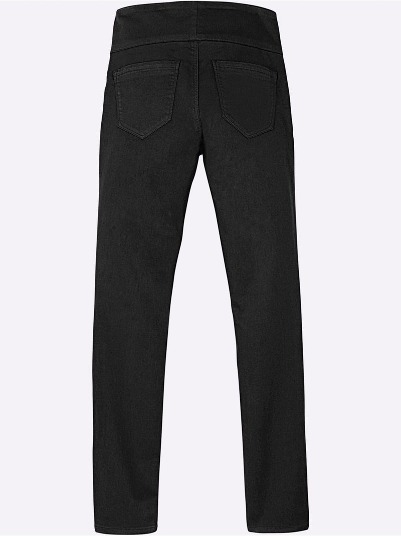 Pantalon à ceinture élastique avec fausses poches avant - Taille standard - Witt Noir - Kiabi