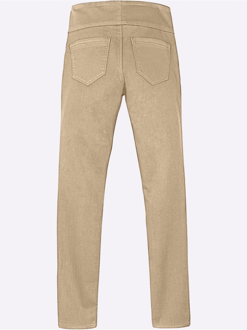 Pantalon à ceinture élastique avec fausses poches devant et derrière - Taille standard - Witt Sable - Kiabi