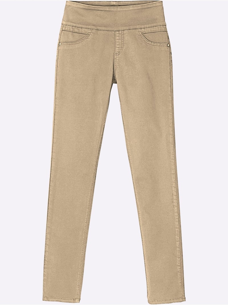 Pantalon à ceinture élastique avec fausses poches devant et derrière - Taille standard - Witt Sable - Kiabi
