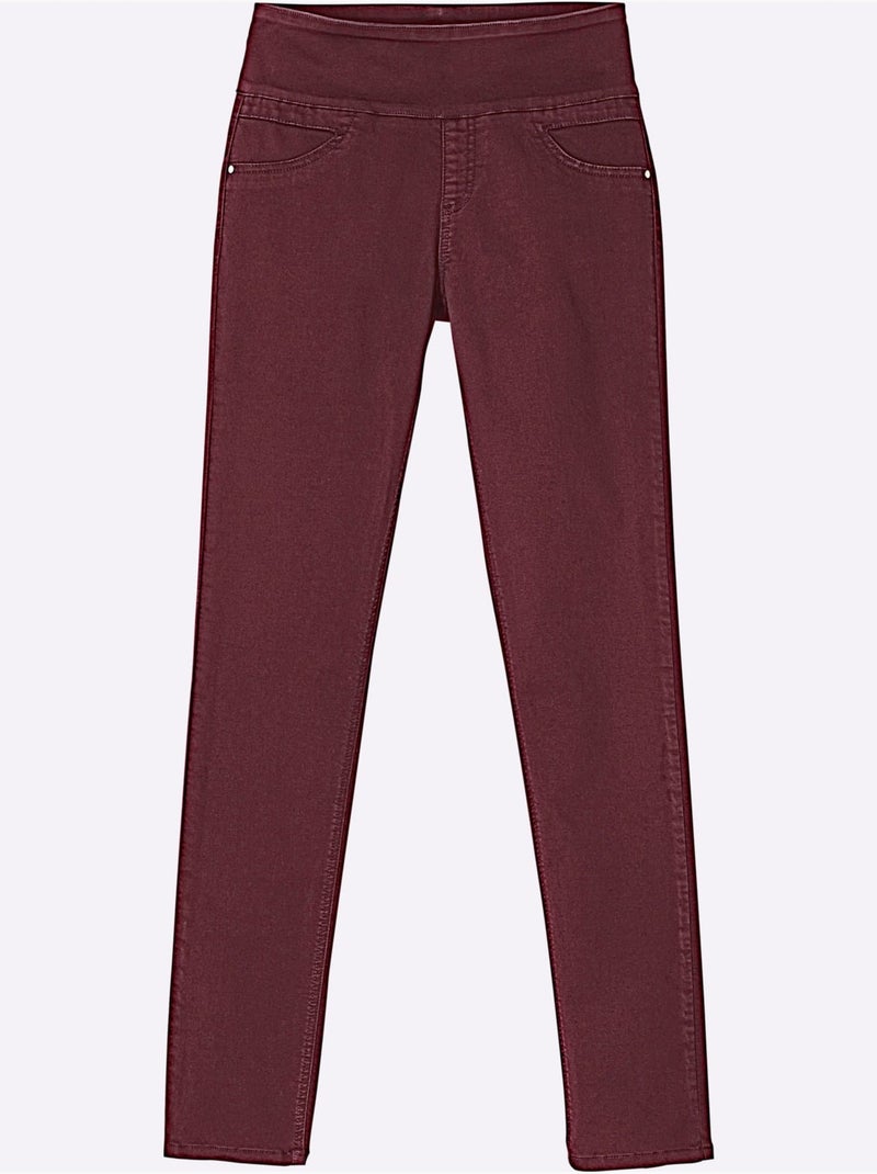 Pantalon à ceinture élastique avec fausses poches et confort optimal - Taille extra courte - Witt Bordeaux - Kiabi