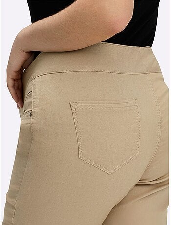 Pantalon à ceinture élastique avec fausses poches et patte à glissière - Taille extra courte - Witt