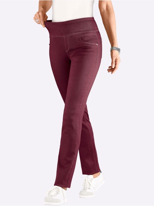 Pantalon à ceinture élastique avec fausses poches et patte à glissière - Taille courte - Witt - Kiabi