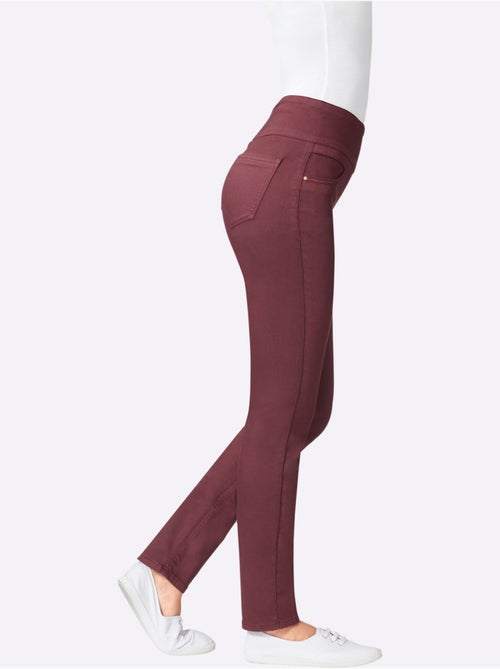 Pantalon à ceinture élastique avec fausses poches et patte à glissière - Taille courte - Witt - Kiabi