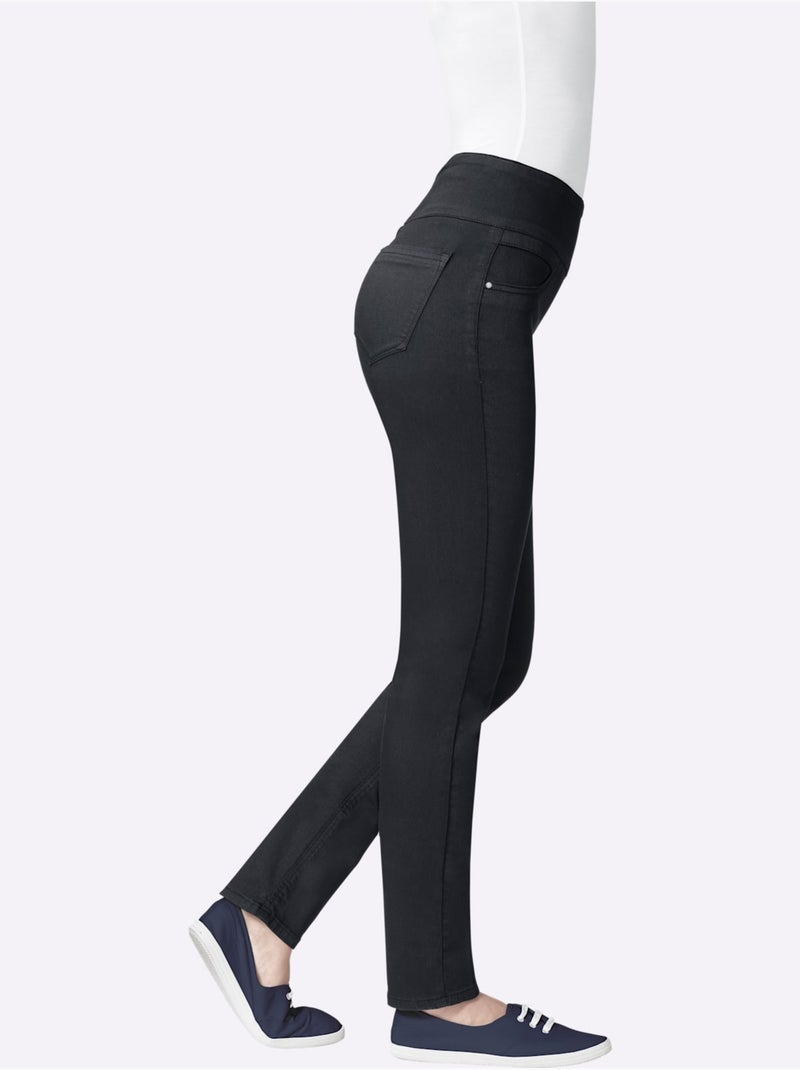 Pantalon à ceinture élastique avec fausses poches et style confortable - Taille courte - Witt Bleu marine - Kiabi