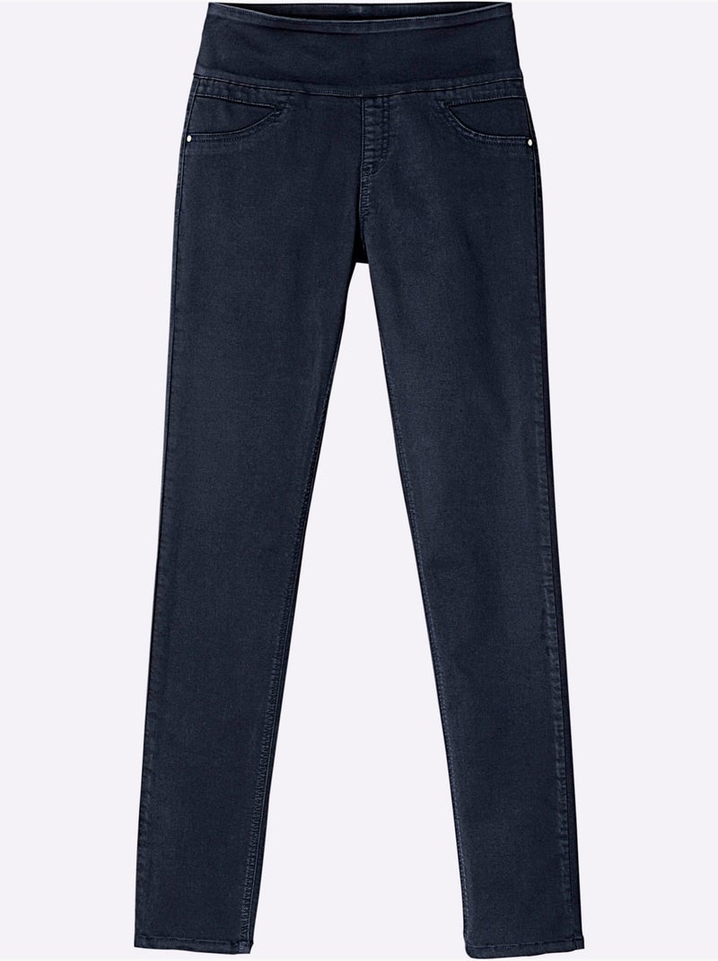 Pantalon à ceinture élastique avec fausses poches et style confortable - Taille courte - Witt Bleu marine - Kiabi