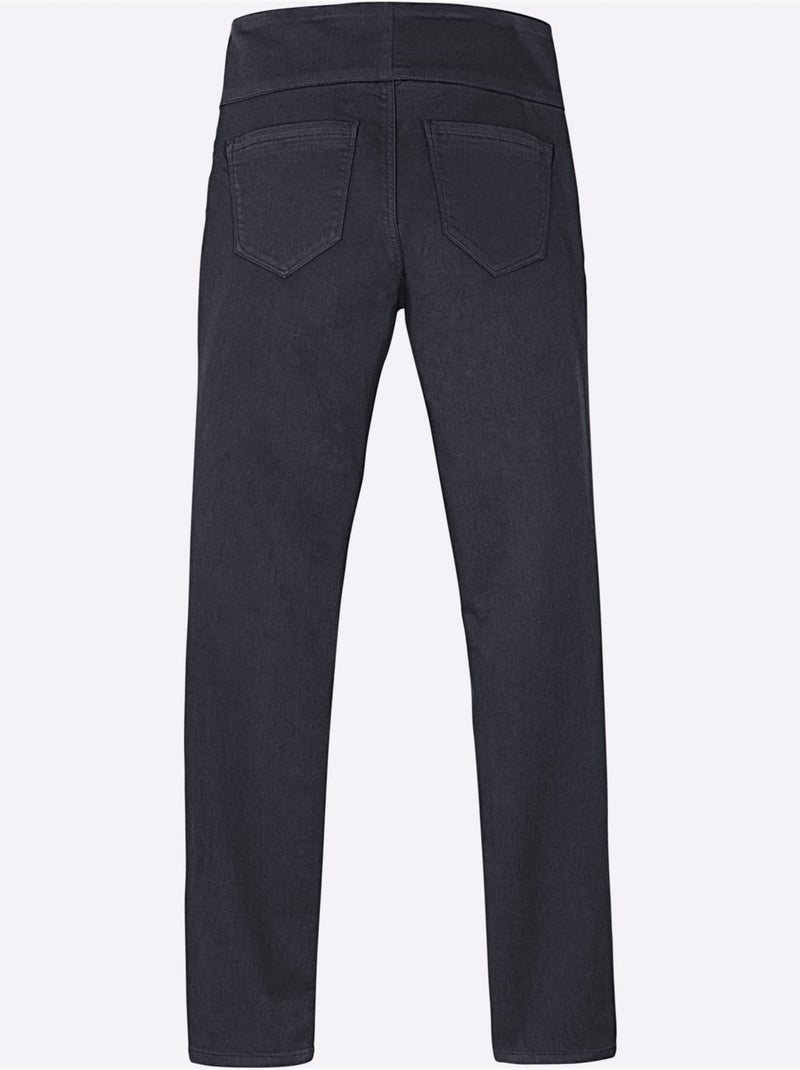 Pantalon à ceinture élastique avec fausses poches et style confortable - Taille courte - Witt Bleu marine - Kiabi