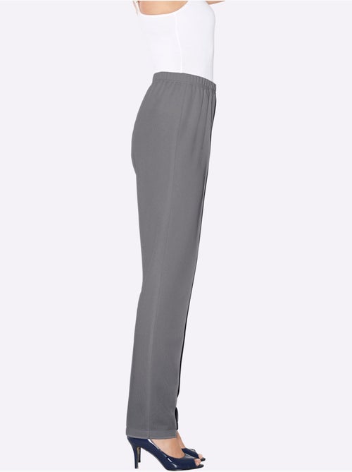 Pantalon à ceinture élastique avec plis et nervures - Taille courte - Moda Vilona - Kiabi