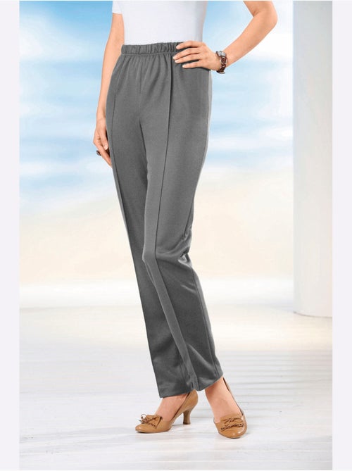Pantalon à ceinture élastique avec plis et nervures - Taille standard - Moda Vilona - Kiabi
