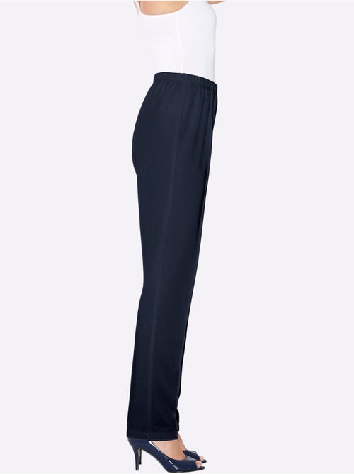 Pantalon à ceinture élastique avec plis et structure côtelée - Taille extra courte - Moda Vilona - Kiabi