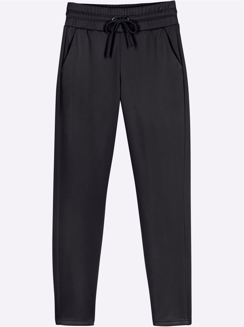 Pantalon à ceinture élastique avec poches et matière confortable - Taille courte - Moda Vilona Noir - Kiabi