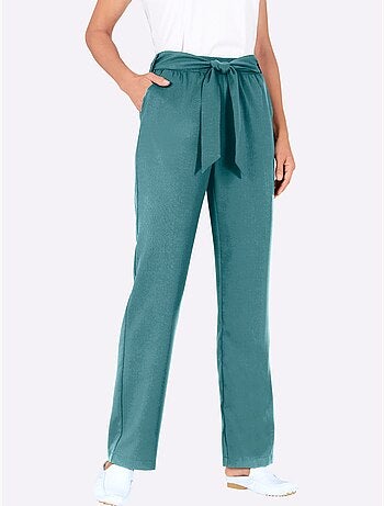 Pantalon confortable avec ceinture à nouer et poches pratiques - Taille courte - Witt