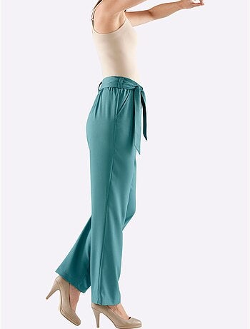 Pantalon confortable avec ceinture à nouer et poches pratiques - Taille courte - Witt