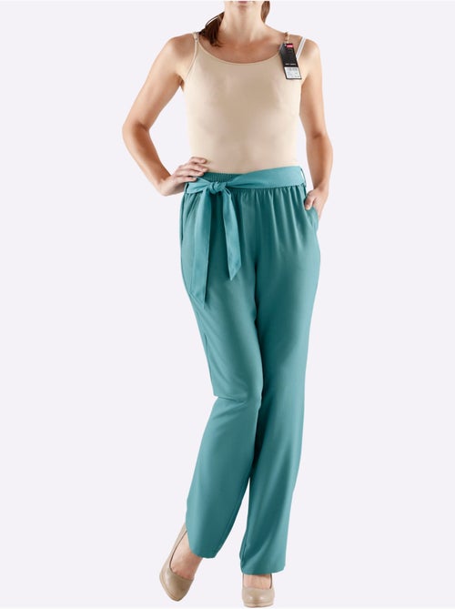 Pantalon à ceinture élastique avec poches pratiques et ceinture à nouer - Taille courte - Witt - Kiabi Pantalon à ceinture élastique avec poches pratiques et ceinture à nouer - Taille courte - Witt - Kiabi