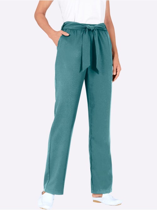 Pantalon à ceinture élastique avec poches pratiques et ceinture à nouer - Taille courte - Witt - Kiabi Pantalon à ceinture élastique avec poches pratiques et ceinture à nouer - Taille courte - Witt - Kiabi