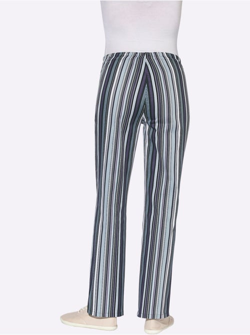 Pantalon à ceinture élastique avec rayures et 2 poches - Taille courte - Witt - Kiabi