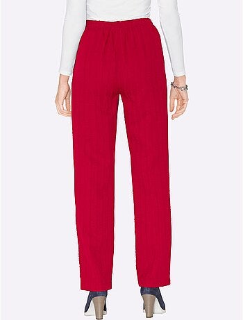 Pantalon à ceinture élastique avec rayures discrètes et léger - Taille standard - Moda Vilona