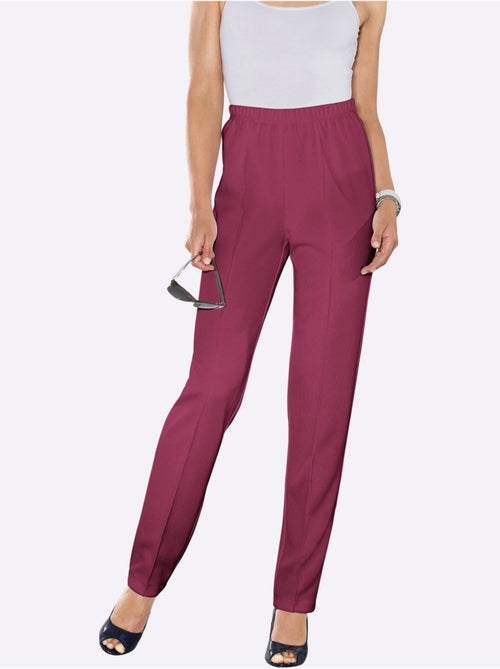 Pantalon à ceinture élastique avec structure côtelée et nervures - Taille extra courte - Moda Vilona - Kiabi