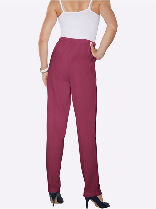 Pantalon à ceinture élastique avec structure côtelée et nervures - Taille extra courte - Moda Vilona - Kiabi