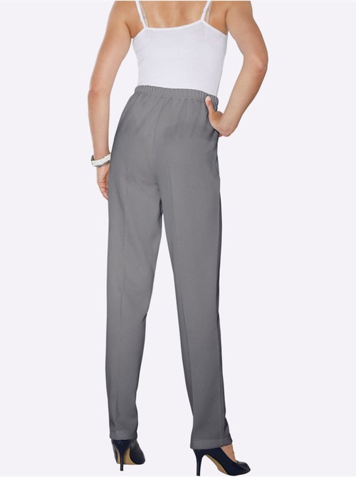 Pantalon à ceinture élastique avec structure côtelée et nervures - Taille extra courte - Moda Vilona - Kiabi