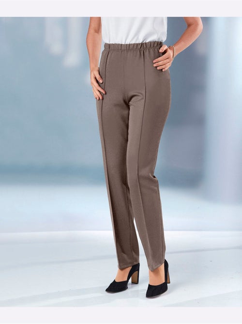Pantalon à ceinture élastique avec structure côtelée et nervures - Taille standard - Moda Vilona - Kiabi