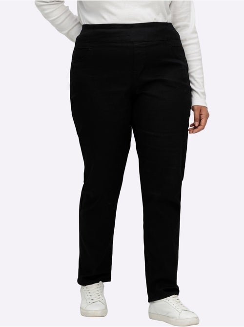 Pantalon à ceinture élastique haute avec poches avant et arrière - Taille extra courte - Witt - Kiabi